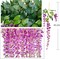 12 Pack 1 Piece 3.6 Feet Artificial Flowers Silk Wisteria Vine Ratta Hanging Flower for Wedding Garden Floral DIY Living Room Office Decor (Purple)